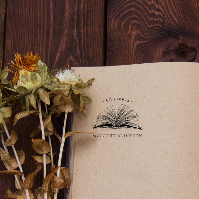Vintager Individuelle Name Elegantes Bibliotheksbu Gummistempel (Von Creator hochgeladen)