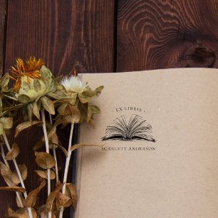Vintager Individuelle Name Elegantes Bibliotheksbu Permastempel