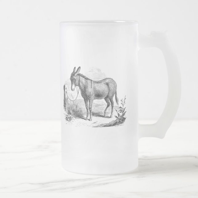 Vintager inländischer Esel-personalisierte Retro Mattglas Bierglas (Rechts)
