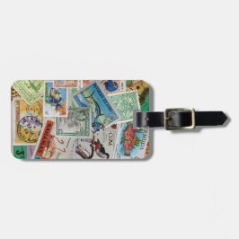 Vintager Insel-Briefmarken-Taschen-Umbau Gepäckanhänger