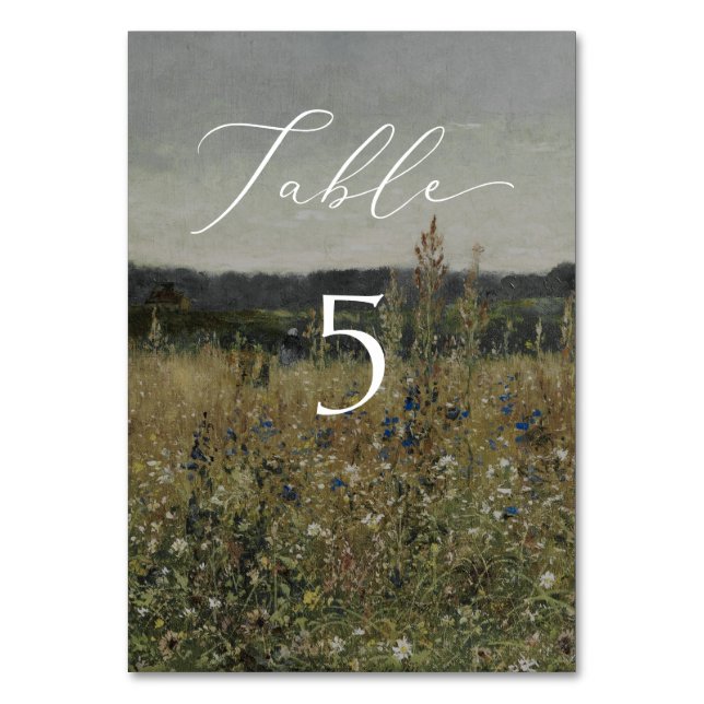 Vintager, inspirierter Hochzeitstisch Tischnummer (Vorderseite)