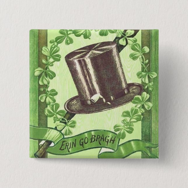 Vintager Iren-St Patrick Tagesknopf Button (Vorderseite)