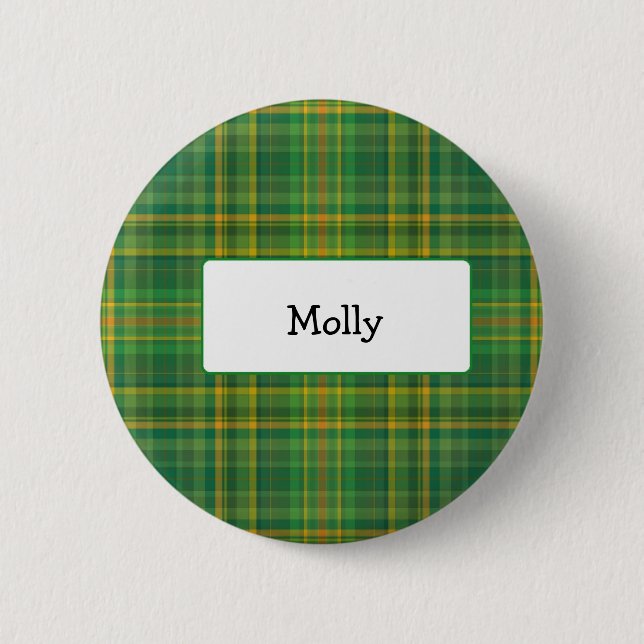Vintager irischer karierter personlized Knopf Button (Vorderseite)