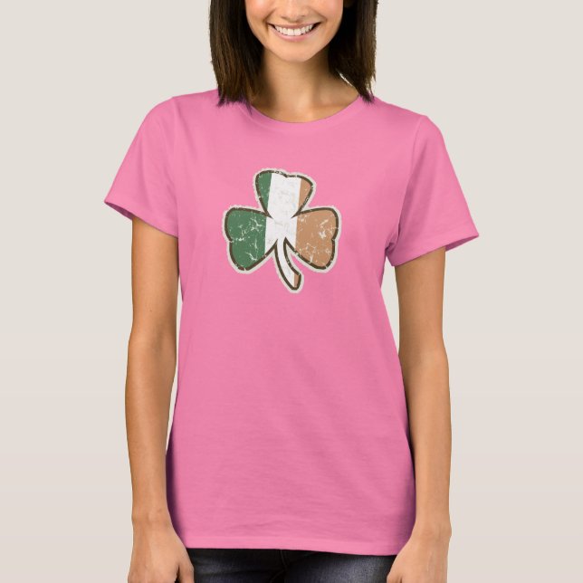 Vintager irischer Kleeblatt-T - Shirt für Tri-Colo (Vorderseite)