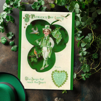 Vintager irischer Lad St Patrick's Day Custom Feiertagskarte