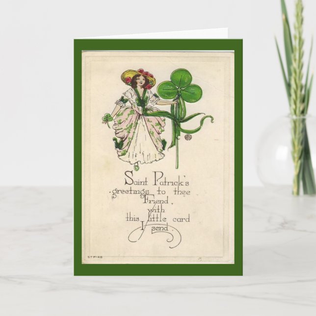 Vintager irischer St. Patrick's Day Karte (Vorderseite)