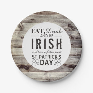Vintager Irish Wood St Patrick's Day Pappteller