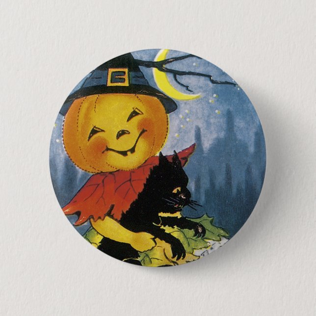 Vintager Jack o' Lantern Child Button (Vorderseite)