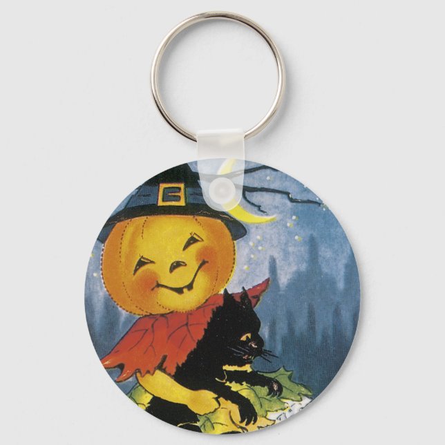 Vintager Jack o' Lantern Child Schlüsselanhänger (Vorderseite)