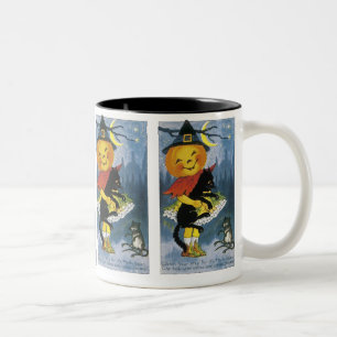 Vintager Jack o' Lantern Child Zweifarbige Tasse