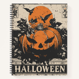 Vintager Jack-O’-Lantern Pumpkin   Halloween Notizbuch