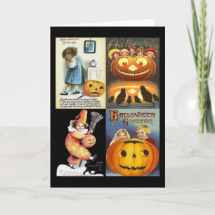 Vintager Jack oLantern mit Kindermontage Karte