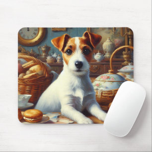 Vintager Jack Russell Terrier Painting Mousepad