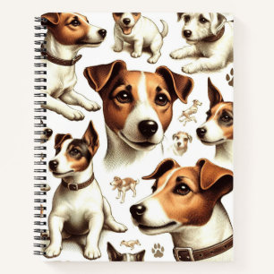 Vintager Jack Russell Terrier Seamless Notizbuch