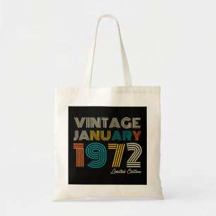 Vintager Januar 1972 52. Geburtstag Tragetasche