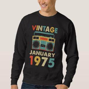Vintager Januar 1975 Retro-Boombox der 80er Jahre Sweatshirt