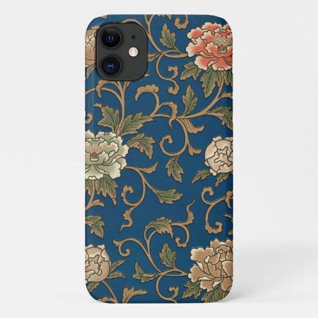 Vintager Japanischer Chrysanthemum Case-Mate iPhone Hülle (Rückseite)
