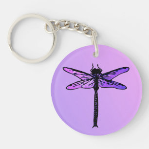Vintager japanischer Drachenfliege, Amethyst lila Schlüsselanhänger