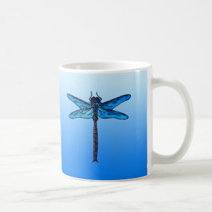 Vintager Japanischer Drachenfliege, Saphirblau Kaffeetasse