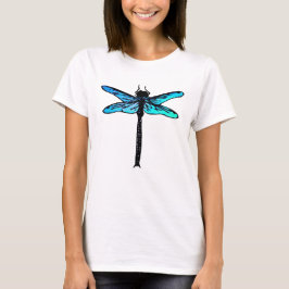 Vintager japanischer Drachenfliege, türkisblau T-Shirt