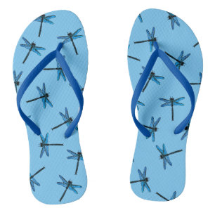 Vintager japanischer Dragonfly, saphil blau Flip Flops