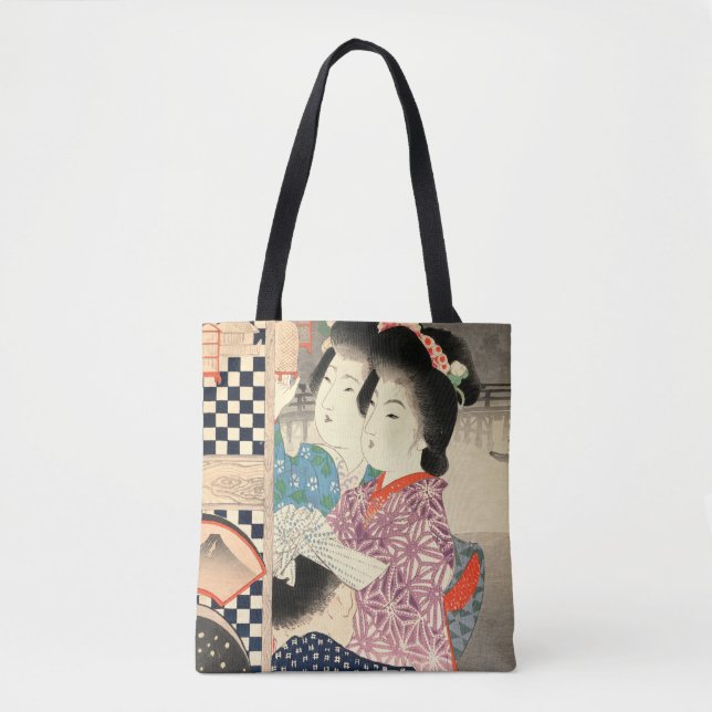 Vintager japanischer Feuerwehrkäfig - Ukiyo-e Tasche (Vorderseite)