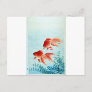 Vintager japanischer Fischdruck Postkarte