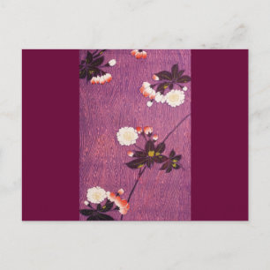 Vintager japanischer Kimono Textil, Kirschblüten Postkarte