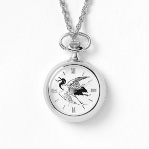 Vintager japanischer Zeichn eines Krans Armbanduhr