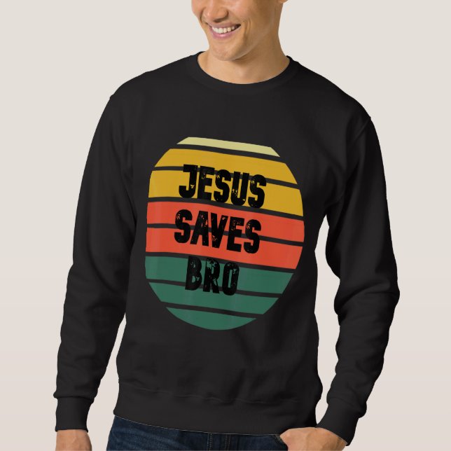 Vintager Jesus Rette Bro Essential Sweatshirt (Vorderseite)