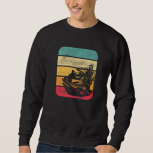 Vintager Jet Ski Retro Stil Sunset Lake Life Wasse Sweatshirt