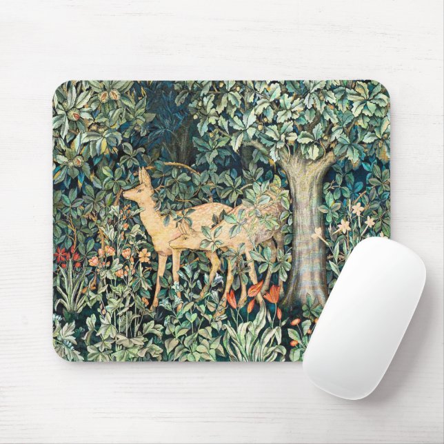 Vintager John Dearle "Greenery"- Baum Blume & Deer Mousepad (Mit Mouse)