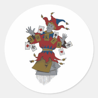 Vintager Joker Runder Aufkleber