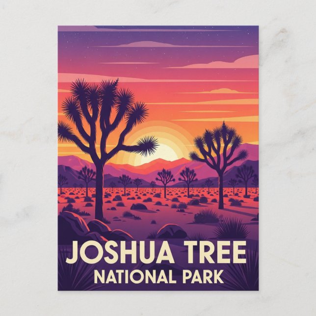 Vintager Joshua-Tree-Nationalpark Postkarte (Vorderseite)