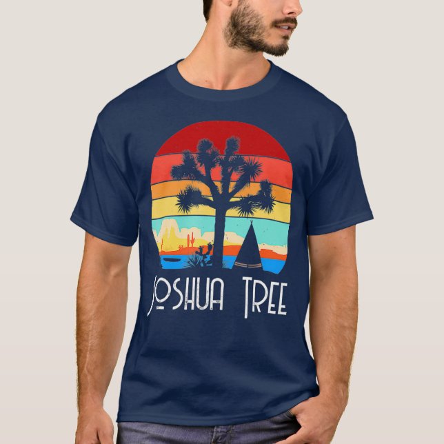 Vintager Joshua Tree Nationalpark Retro Außenberei T-Shirt (Vorderseite)