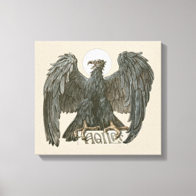 Vintager Jugendjugendadler, Raubvögel Leinwanddruck (Vorderseite)