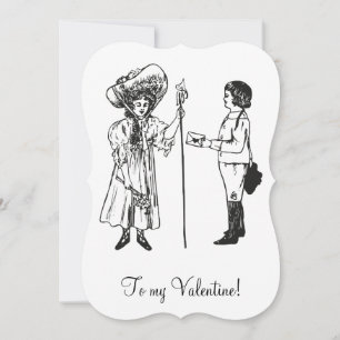 Vintager Jugendlicher aus Edwardian Valentine, wei Feiertagskarte