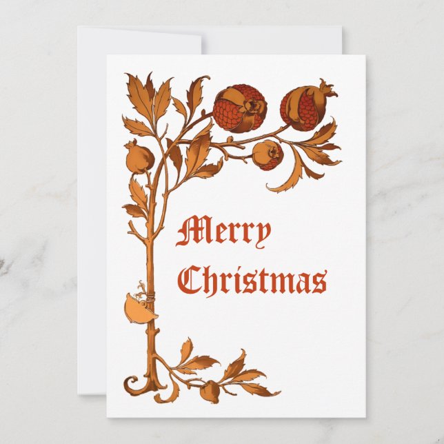 Vintager Jugendstil 1886 Granatapfel Weihnachten (Vorderseite)