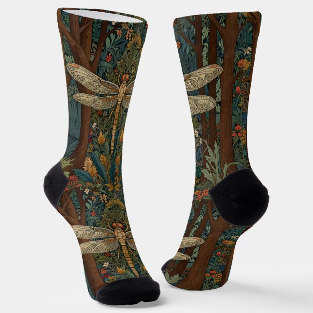 Vintager Jugendstil-Drachenfliege Socken (Gewinkelt)