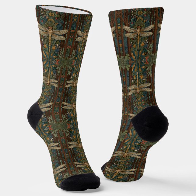 Vintager Jugendstil-Drachenfliege Socken (Gewinkelt)