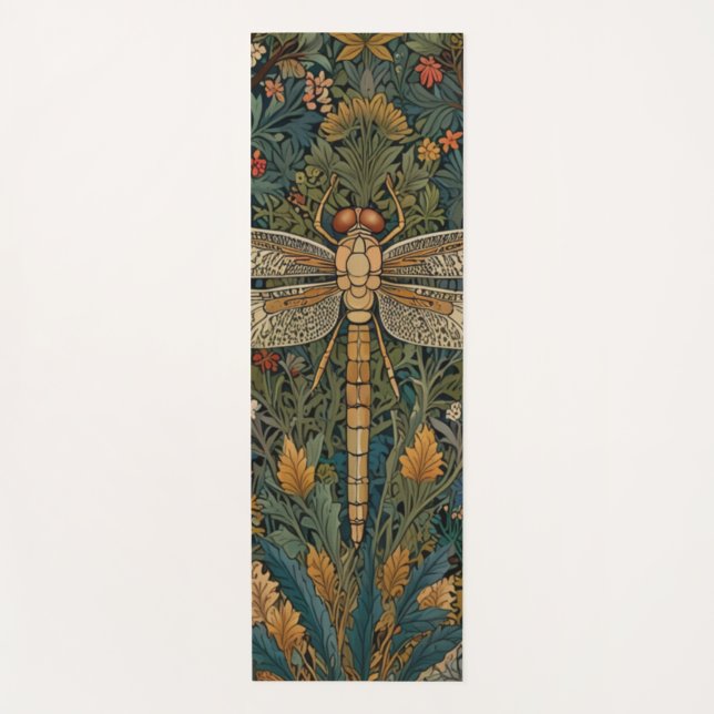 Vintager Jugendstil-Drachenfliege Yogamatte (Vorderseite)