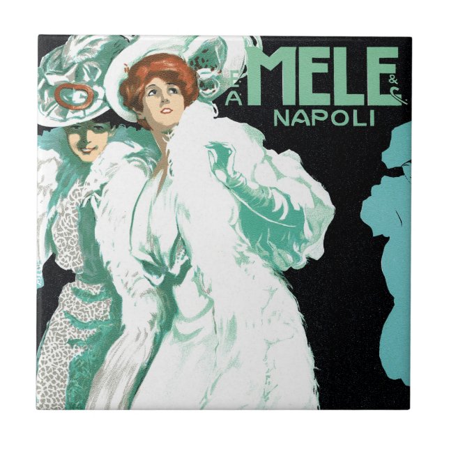 Vintager Jugendstil, italienische Mode, Extravagan Fliese (Vorderseite)