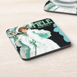 Vintager Jugendstil, italienische Mode, Extravagan Getränkeuntersetzer