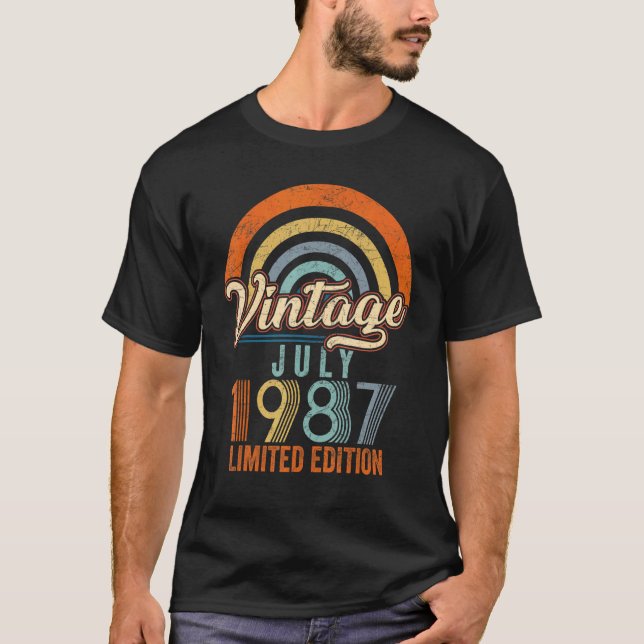 Vintager Juli 1987 35. Geburtstag T-Shirt (Vorderseite)