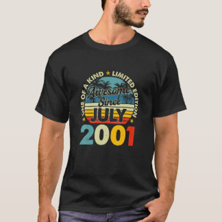 Vintager Juli 2001 20 Jahre alt 20. Geburtstag Ret T-Shirt