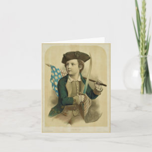 Vintager Junge mit amerikanische Karte
