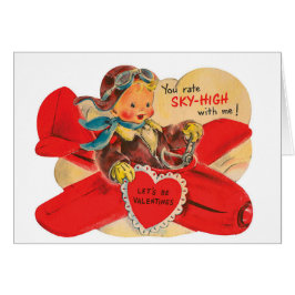 Vintager Junge mit Flugzeug