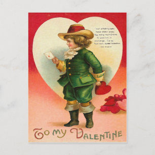 Vintager Junge mit Herz Postkarte