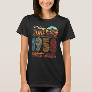 Vintager Juni 1958 64 Jahre alter 64. Geburtstagsd T-Shirt