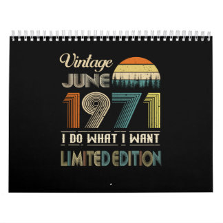 Vintager Juni 1971 Was ich Wollte Limited Edition Kalender